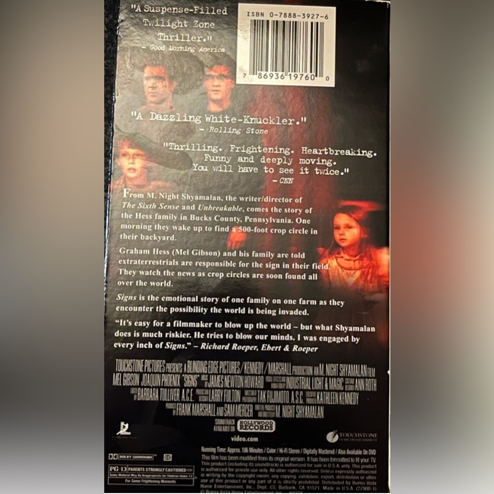 Preowned Great  Condition VHS Signs 2002 . - Picture 3 of 12